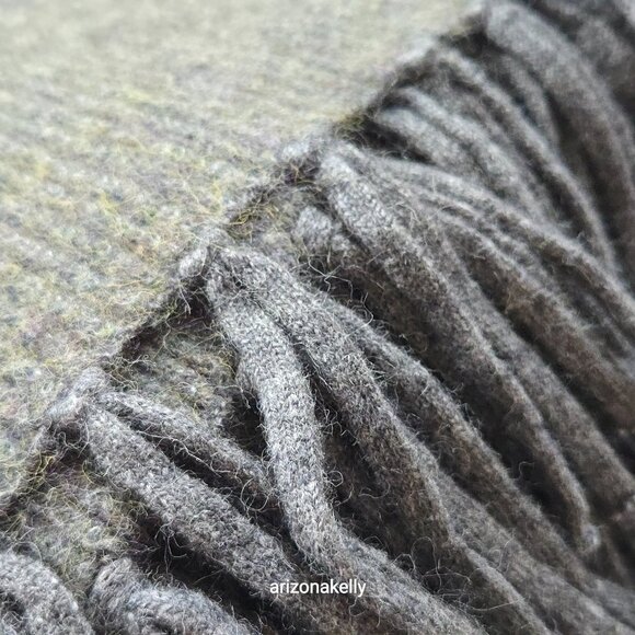 {{{Thick}}} Cashmere Wrap Birdseye Knit Green/Grey Symphony - Picture 16 of 16
